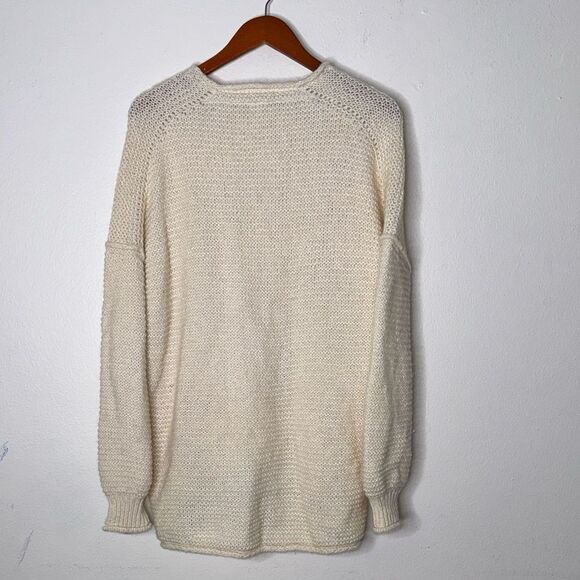 FREE PEOPLE All Mine Alpaca Wool Chunky Slouchy Soft Sweater Ivory Size Small - Picture 13 of 13